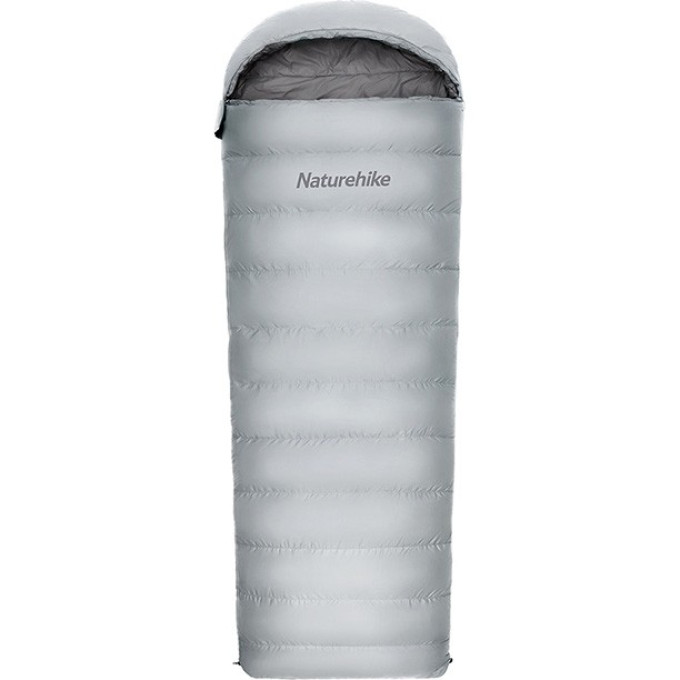 Ультралёгкий спальный мешок NATUREHIKE RM40 SERIES Size M утиный пух молния слева Grey 6927595707159L